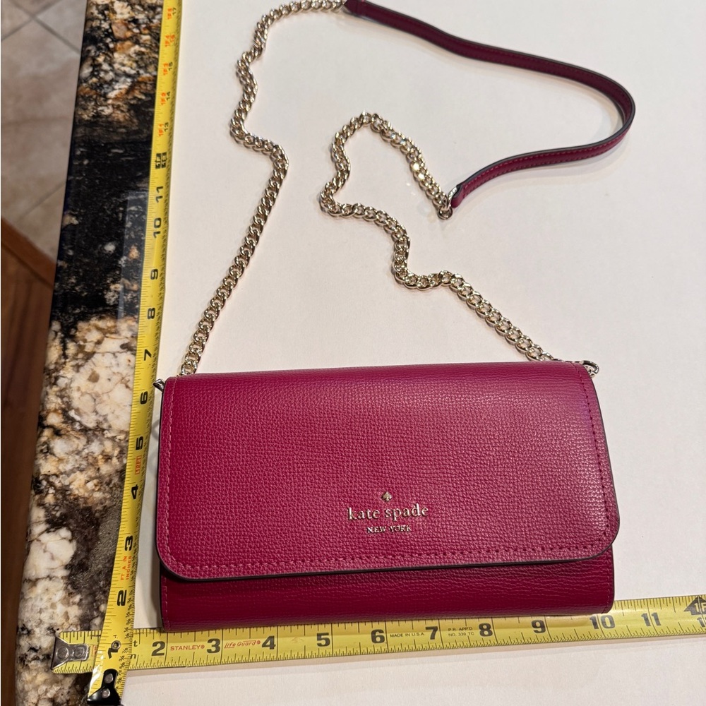 Kate Spade Red Crossbody Bag with Chain Strap